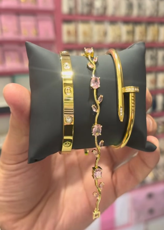 Pack of 3 Bracelets – Nail Cartier, Cartier & Tulip Bracelet Set